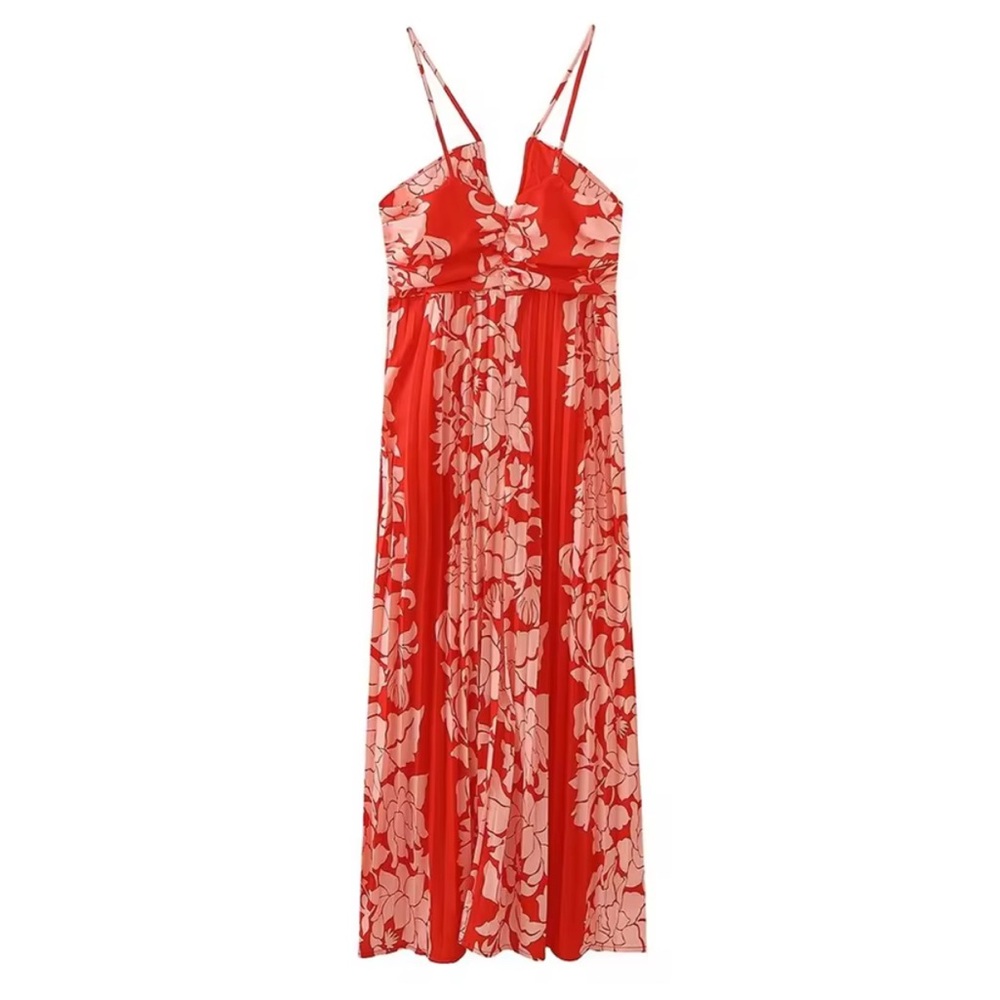 Floral Red Maxi Dress